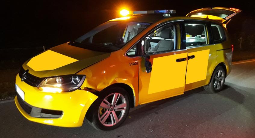 Verkehrsunfall - Kuh läuft in Auto