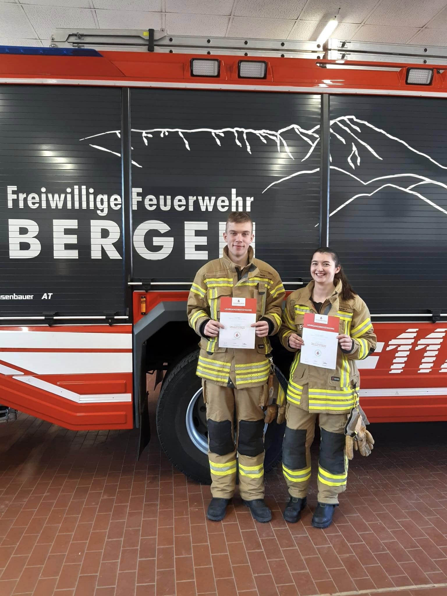 neue Atemschutzgeräteträger Franziska Wagner und Leon Mader