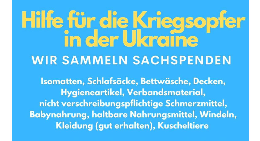 Spendenaktion für Kriegsopfer in der Ukraine